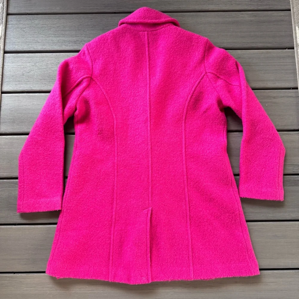 Appleseed's Petites Women’s Hot Pink‎ Boiled Wool Lined Pea Coat Size 12P